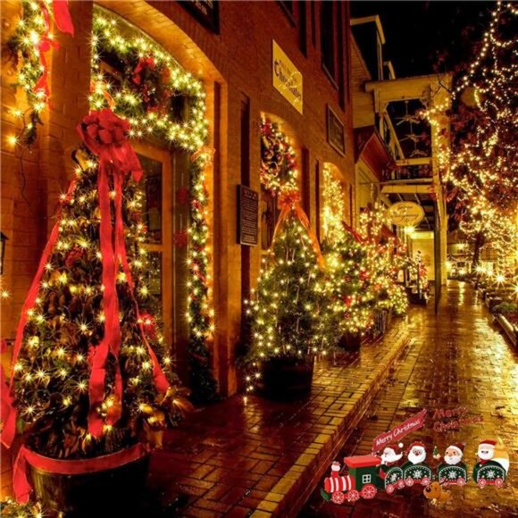 2-Pack 66FT 200 LED Christmas Lights - Extendable, Waterproof Green Wire - Picture 6 of 7